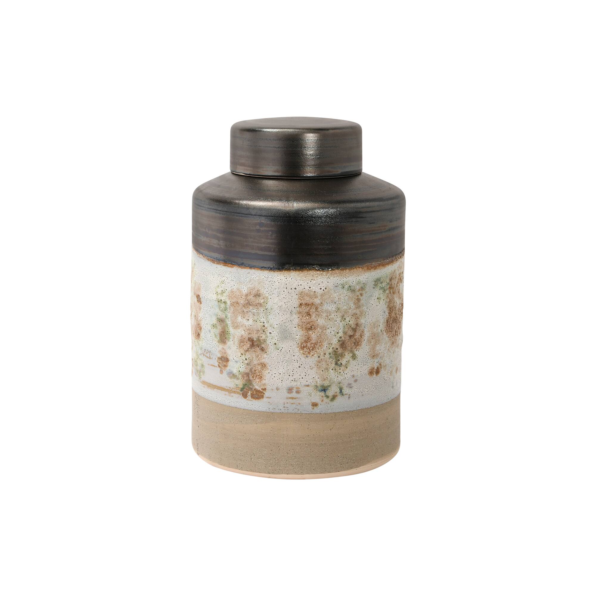 Hello Honey® 13" Multicolor Reactive Glaze Decorative Stoneware Ginger Jar